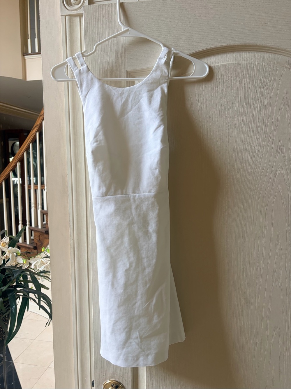 Zara White Sleeveless Sheath Dress with cross back size S